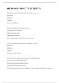 HESI A&P&colon; PRACTICE TEST 5