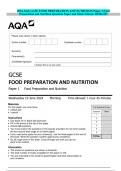 2024 AQA GCSE FOOD PREPARATION AND NUTRITION Paper 1 Food Preparation and Nutrition Question Paper and Mark Scheme MERGED