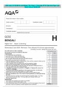 2024 AQA GCSE BENGALI Higher Tier Paper 1 Listening JUNE Question Paper and Mark Scheme MERGED