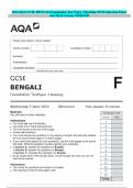2024 AQA GCSE BENGALI Foundation Tier Paper 3 Reading JUNE Question Paper and Mark Scheme MERGED