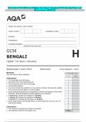 2024 AQA GCSE BENGALI Higher Tier Paper 3 Reading JUNE Question Paper and Mark Scheme MERGED