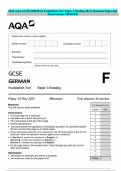 2024 AQA GCSE GERMAN Foundation Tier Paper 3 Reading MAY Question Paper and Mark Scheme MERGED