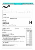 2024 AQA GCSE GERMAN Higher Tier Paper 3 Reading MAY Question Paper and Mark Scheme MERGED