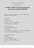 CA DMV AMBULANCE Exam Questions And Answers Updated 2024&sol;2025