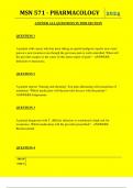 MSN 571 - PHARMACOLOGY QUESTIONS AND ANSWERS 2024