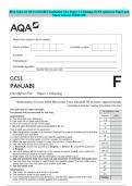 2024 AQA GCSE PANJABI Foundation Tier Paper 1 Listening JUNE Question Paper and Mark Scheme MERGED