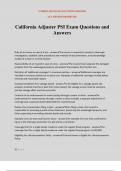 California Adjuster PSI Exam Questions and Answers