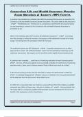 Connecticut Life and Health Insurance Practice Exam Questions & Answers 100&percnt; Correct&period;