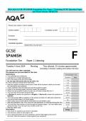 2024 AQA GCSE SPANISH Foundation Tier Paper 1 Listening JUNE Question Paper and Mark Scheme MERGED