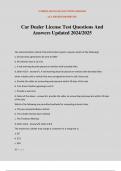 Car Dealer License Test Questions And Answers Updated 2024&sol;2025