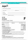 2024 AQA GCSE SPANISH Foundation Tier Paper 4 Writing JUNE Question Paper and Mark Scheme MERGED