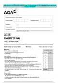 2024 AQA GCSE ENGINEERING Unit 1 Written Paper JUNE Question Paper and Mark Scheme MERGED
