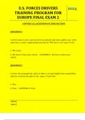  U&period;S&period; FORCES DRIVERS TRAINING PROGRAM FOR EUROPE FINAL EXAM 2 QUESTIONS AND ANSWERS 2024