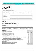 2024 AQA GCSE CITIZENSHIP STUDIES Paper 2 JUNE Question Paper and Mark Scheme MERGED