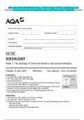 PACKAGE DEAL&colon;&colon;&colon;&colon;AQA GCSE SOCIOLOGY &vert; Question Papers and Mark Scheme MERGED