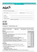 2024 AQA GCSE MUSIC Component 1 Understanding music JUNE Question Paper and Mark Scheme MERGED