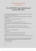 CLA 210 NCSU Exam 1 Questions and Answers 100&percnt; Pass&period;