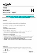 2024 AQA GCSE BENGALI Higher Tier Paper 2 Speaking JUNE Question Paper and Mark Scheme MERGED