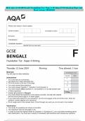2024 AQA GCSE BENGALI Foundation Tier Paper 4 Writing JUNE Question Paper and Mark Scheme MERGED