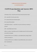 CLETS Exam Questions and Answers 100&percnt; Pass
