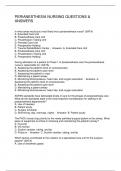 PERIANESTHESIA NURSING QUESTIONS & ANSWERS 2024
