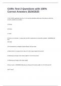 CARs Test 2 Questions with 100&percnt; Correct Answers 2024&sol;2025