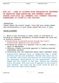 NCM 105 - CARE OF CLIENTS WITH MALADAPTIVEPATTERNSOF BEHAVIOR EXAM QUESTIONS AND ANSWERSLATESTUPDATE 2024&sol;2025 ALL ANSWERS 100&percnt; CORRECTVERIFIEDGUARANTEED TO SCORE A&plus; FOR SUCCESS