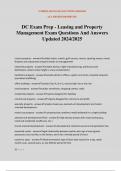DC Exam Prep - Leasing and Property Management Exam Questions And Answers Updated 2024&sol;2025