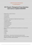 DC Property Management Exam Questions And Answers Updated 2024&sol;2025
