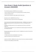 Cars Exam 1 Study Guide Questions & Answers 2024&sol;2025