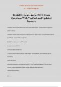 Dental Hygiene- Adex-CSCE Exam Questions With Verified And Updated Answers&period;
