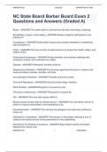 NC State Board Barber BoardExam2Questions and Answers &lpar;GradedA&rpar;