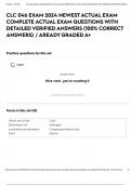 CLC 046 EXAM 2024 NEWEST ACTUAL EXAM COMPLETE ACTUAL EXAM QUESTIONS WITH DETAILED VERIFIED ANSWERS &lpar;100&percnt; CORRECT ANSWERS&rpar; &sol; AREADY GRADED A&plus;