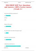 2024 IHOP SOPTest Questionsand Answers &vert; 100&percnt;CorrectAnswer&vert; Grade A&plus;