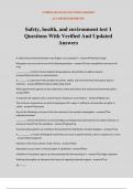 Safety&comma; health&comma; and environment test 1 Questions With Verified And Updated Answers