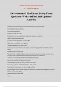 Environmental Health and Safety Exam Questions With Verified And Updated Answers