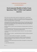 Environmental Health & Safety Exam Questions With Verified And Updated Answers