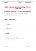CISA Practice Questionsfullysolved7updated
