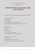 NYS EMT Written Exam Questions With Correct Answers