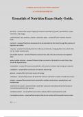 Essentials of Nutrition Exam Study Guide