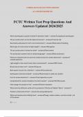 FCTC Written Test Prep Questions And Answers Updated 2024&sol;2025