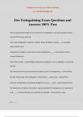 Fire Extinguishing Exam Questions and Answers 100&percnt; Pass