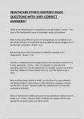 HEALTHCARE ETHICS MIDTERM EXAM QUESTIONS WITH 100&percnt; CORRECT ANSWERS&excl;&excl;