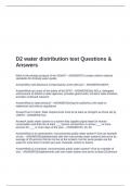 D2 water distribution test Questions & Answers