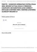 FEDVTE - WINDOWS OPERATING SYSTEM EXAM 2024 NEWEST ACTUAL EXAM 2 VERSIONS COMPLETE 450 QUESTIONS AND CORRECT DETAILED ANSWERS &lpar;100&percnt; VERIFIED ANSWERS&rpar; &vert;ALREADY GRADED A&plus;