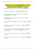 Surgical First Assist UPDATED ACTUAL  Questions and CORRECT Answers