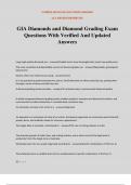 GIA Diamonds and Diamond Grading Exam Questions With Verified And Updated Answers