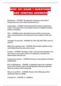 BIOC 301 EXAM 1 QUESTIONS AND VERIFIED ANSWERS