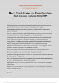 Heavy Truck Brakes test Exam Questions And Answers Updated 2024&sol;2025