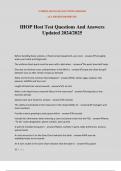 IHOP Host Test Questions And Answers Updated 2024&sol;2025
